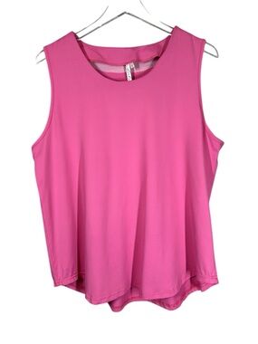 LULU-B Women's XL Pink Performance Knit Sleeveless Crewneck Tank Shirt